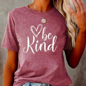 Women's be kind <b T-shirt in Merlot Large